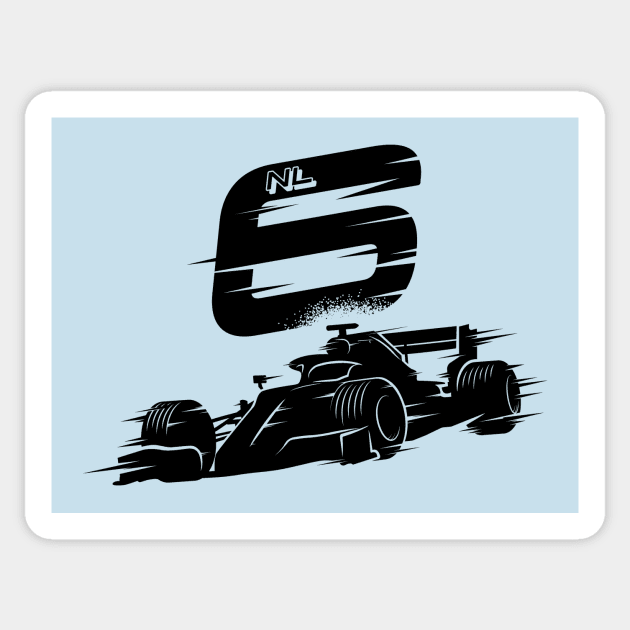 We Race On! 6 [Black] Sticker by DCLawrenceUK